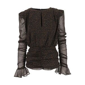 Rotate Women Ruched Leopard-Print Mini Dress